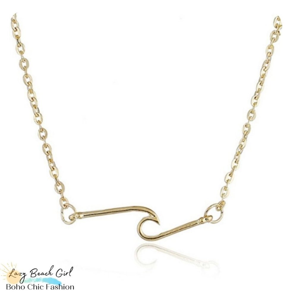 Dainty Gold Wave Necklace